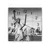 Nástěnné hodiny 30x30cm New York a socha Svobody (Materiál kalené sklo)