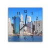 Nástěnné hodiny 30x30cm přístav u New Yorku (Materiál kalené sklo)