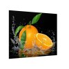 Sklo do kuchyně pomeranč ve vodě na černém (Rozměr 60 x 150 cm)