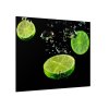 Sklo do kuchyně zelené limety na černém podkladu (Rozměr 60 x 150 cm)