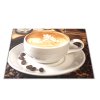 Skleněné prkénko šálek s kávou kapučíno (Prkénko 40x30cm)
