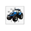 Nástěnné hodiny 30x30cm modrý traktor NewH (Materiál kalené sklo)