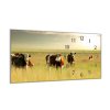 Nástěnné hodiny 30x60cm býci na pastvě (Materiál kalené sklo)