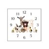 Nástěnné hodiny 30x30cm domácí zvířata, farma (Materiál kalené sklo)