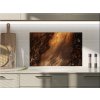 Sklo do kuchyně stopy ohně na dřevě (Rozměry skla do kuchyně 60 x 150 cm)