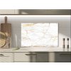 Sklo do kuchyně textura zlato bílý mramor (Rozměry skla do kuchyně 60 x 150 cm)