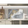 Sklo do kuchyně šedo bílý mramor (Rozměry skla do kuchyně 60 x 150 cm)