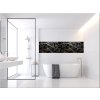 Sklo do kuchyně luxusní černo zlatý mramor (Rozměry skla do kuchyně 60 x 150 cm)
