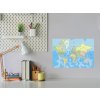 Metalová magnetická tabule - mapa světa (Rozměr 90 x 60 cm)