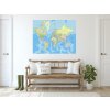 Metalová magnetická tabule - mapa světa (Rozměr 90 x 60 cm)