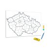 Metalová magnetická tabule - slepá mapa Česká republika (Rozměr 90 x 60 cm)