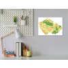 Metalová magnetická tabule - mapa reliéfu České republiky (Rozměr 90 x 60 cm)