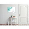 Metalová magnetická tabule modro tyrkysový akvarel (Rozměr 90 x 60 cm)
