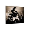 Nástěnné hodiny motocross 30x30cm (Materiál kalené sklo)