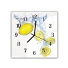 Nástěnné hodiny 30x30cm citrony ve vodě (Materiál kalené sklo)