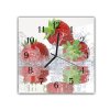 Nástěnné hodiny 30x30cm ovoce tři jahody ve vodě (Materiál kalené sklo)