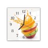 Nástěnné hodiny 30x30cm plátky různého ovoce (Materiál kalené sklo)