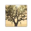 Nástěnné hodiny 30x30cm západ slunce v koruně stromu (Materiál kalené sklo)