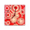Nástěnné hodiny 30x30cm červený retro vzor (Materiál kalené sklo)