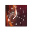 Nástěnné hodiny 30x30cm oranžová vlna na hnědém pozadí (Materiál kalené sklo)