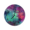 Nástěnné hodiny kulaté pr.30cm akrylové barvy pozadí (Materiál kalené sklo)