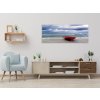 Obraz skleněný loďka u moře (Rozměry-obdélník 90 x 120 cm)