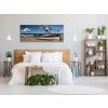 Obraz skleněný loď na pláži (Rozměry-obdélník 90 x 120 cm)