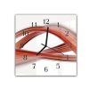 Nástěnné hodiny 30x30cm červeno oranžová abstraktní vlna (Materiál kalené sklo)