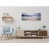 Obraz skleněný pohled přes molo na loďky (Rozměry-obdélník 90 x 120 cm)
