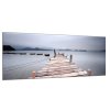 Obraz skleněný pohled přes molo na loďky (Rozměry-obdélník 90 x 120 cm)