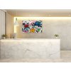 Obraz skleněný malované abstraktní květy (Rozměry-obdélník 90 x 120 cm)