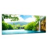 Obraz skleněný vodopád a jezero (Rozměry-obdélník 90 x 120 cm)