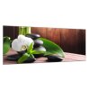 Obraz skleněný květ bílá orchidej na bambusové podložce (Rozměry-obdélník 90 x 120 cm)