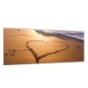 Obraz skleněný srdce v písku (Rozměry-obdélník 90 x 120 cm)