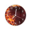 Nástěnné hodiny kulaté pr.30cm abstraktní hořící květ amarylis (Materiál kalené sklo)