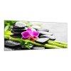 Obraz skleněný růžová orchidej, bambus, kameny (Rozměry-obdélník 90 x 120 cm)