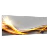 Obraz skleněný žlutá zářivá vlna šedý podklad (Rozměry-obdélník 90 x 120 cm)