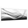 Obraz skleněný černobílá abstraktní vlna (Rozměry-obdélník 90 x 120 cm)
