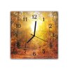Nástěnné hodiny 30x30cm podzimní les a západ slunce (Materiál kalené sklo)