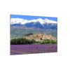 Obraz skleněný levandulové pole pod horami (Rozměry-čtverec 90 x 90 cm)