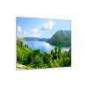 Obraz skleněný příroda hory a jezero (Rozměry-čtverec 90 x 90 cm)
