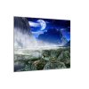 Obraz skleněný noční fantasy krajina (Rozměry-čtverec 90 x 90 cm)
