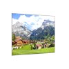 Obraz skleněný vesnice v horách (Rozměry-čtverec 90 x 90 cm)