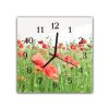 Nástěnné hodiny 30x30cm louka odkvétající vlčí máky (Materiál kalené sklo)