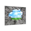 Obraz skleněný čtvercový pohled přes kamenný otvor (Rozměry-čtverec 90 x 90 cm)