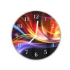 Nástěnné hodiny kulaté pr.30cm abstraktní barevná design vlna (Materiál kalené sklo)