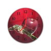 Nástěnné hodiny kulaté pr.30cm ovoce červené jablko ve vodě (Materiál kalené sklo)