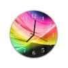 Nástěnné hodiny kulaté pr.30cm elegantní barevná abstrakce (Materiál kalené sklo)
