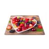 Skleněné prkénko mix ovoce v misce srdce (Prkénko 40x30cm)