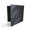 Glasdekor skříňka na klíče - černý kámen textura (Barva skříňky Černá, Otevírání Pravé)